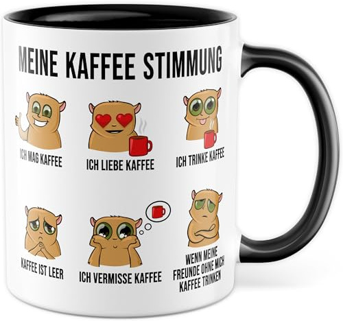 Kaffeliebhaber Tasse mit Spruch - Geschenk Meine Kaffee Stimmung - Kaffeetasse aus Keramik 330ml - Kaffee-Fan Kaffee Kaffeepause Bürogeschenk Kollgen Büro Kaffee-Becher