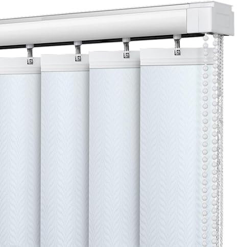 LRYELWA Weiß Vertikaljalousie Lamellenvorhang Verdunkelung Lamellen Fenster Rollo Lichtfilterung Flächenvorhang für Schiebetüren und Fenster,Anpassbare Farben,Breite x Höhe (50cm x 220cm)
