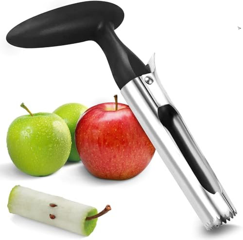 Descorazonador de manzanas, cortador de manzanas de acero inoxidable, con carcasa de núcleo, cuchilla de acero inoxidable de calidad alimentaria, fácil de deshuesar, para peras, pimientos, manzanas,