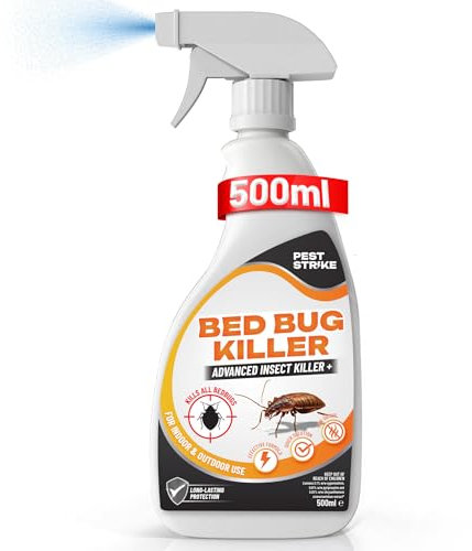 Bed Bug Spray for Mattress - 500ml Fast-Acting Repellent – Stain-Free, Plant-Based Formula for Home & Travel – Effective Bed Bug Spray for Furniture, Luggage & Upholstery