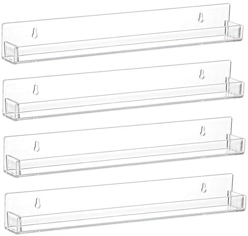 CNAFGBGG 4PCS-Nagellack-Wandregal, wandmontierte Acryl-Nagellackregale, Nagellackregal mit Mehrzweck-L-förmigen Nagellackorganisator für Zuhause, Schönheitssalons, Einzelhändler, Einzelhändler