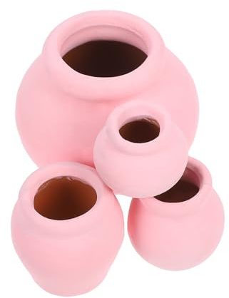 BESPORTBLE Mini Macetas De Cerámica Rosa para Suculentas y Cactus 4 Unidades Decorativas para y Oficina Ideales para Viveros y Manualidades Macetas Pequeñas Funcionales y Elegantes