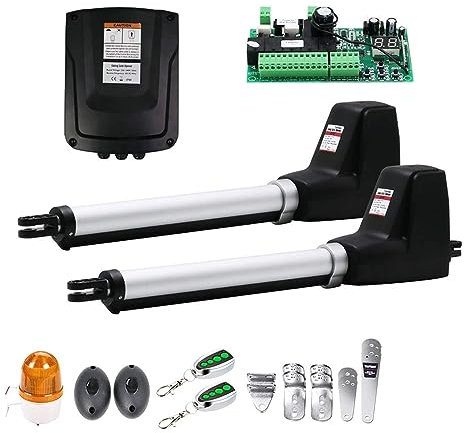 Motor Puerta Corredera, Kit de abridor de puerta oscilante eléctrico de doble ala de alta resistencia, Kit completo de Hardware de Motor de puerta doble automático for columpio, entrada, valla,para P