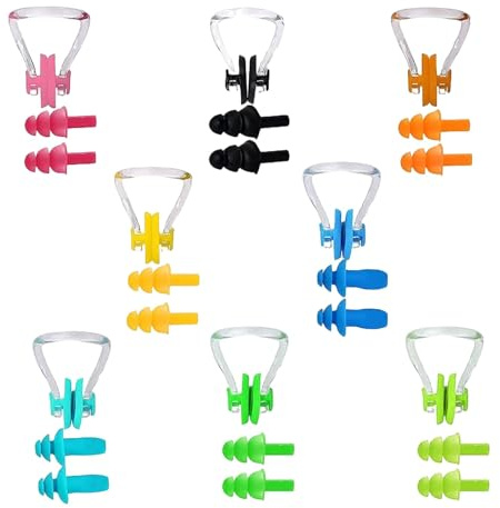 XLTXWD 8 Pcs Set Nose Clips Swimming, Swimming Nose Clip, Nose Clip Nose Plug Reusable Waterproof Nose Protector Nose Protector Plug for Swimming Training Suitable for Beginner Swimmers