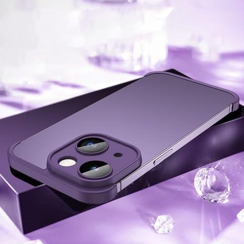 PYYLTTP Coque de Luxe en Silicone Souple avec Protection d'objectif et Coussinet d'angle pour iPhone 16 15 Pro Max, Coque de téléphone Antichoc pour iPhone 16 15 14, Violet, pour iPhone 11 Pro