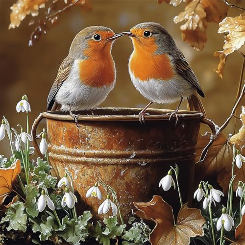 CEOVR Diamond Painting Kits Adults,DIY Diamond Art Kits Adults,30x30cm,5D Gem Art Craft (Brown red Green)