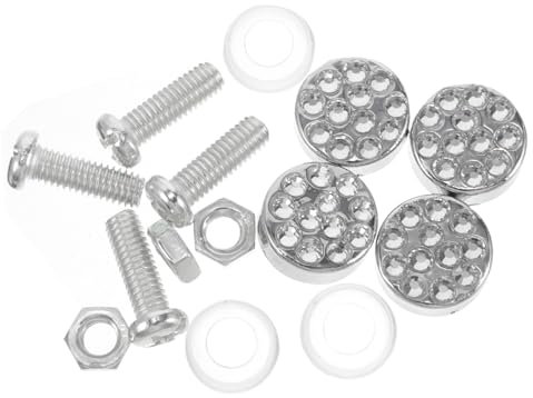 Luxshiny Kit De Montage De Plaque Immatriculation Vis Et Clips Antivol Fixations pour Cadre De Plaque Accessoires De Montage pour Immatriculation