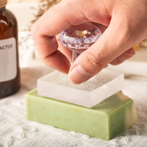 Personalisierter, handgefertigter Seifenstempel – Acryl-Seifenstempel mit Griff, Editionsmuster, Seife, Textseife, Prägung, DIY Kunst Handwerk Herstellung