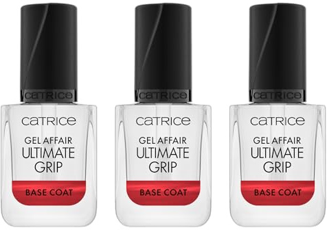 Catrice GEL AFFAIR Ultimate Grip Base Coat, Unterlack, Transparent, langanhaltend, glättend, vegan, ohne Mikroplastikpartikel, ohne Konservierungsstoffe, ohne Parfüm, 3er Pack (3x10.5ml)