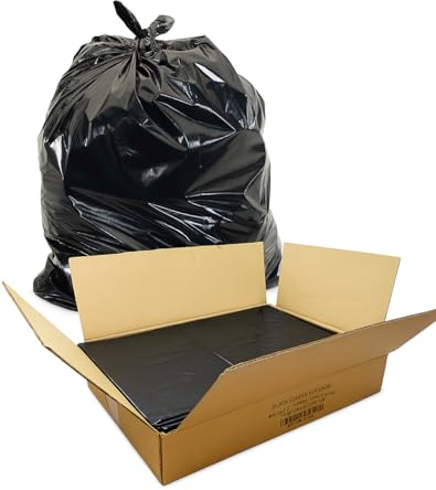 100 x Black Compactor Sacks 120L – Large Strong Black Refuse Sacks 22x33x47 inch | Medium Duty Rubbish Bin Bags | Tear-Resistant Puncture-Proof Polythene Dustbin Liners for High-Volume Waste Disposal