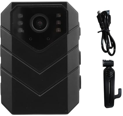 WIHFHGZ Bodycam Mini Telecamera Portatile da Indossare 4K HD con Clip Posteriore e Visione Notturna - Stabilizzazione 6 Assi, Impermeabile, Perfetta per Sicurezza e Sport