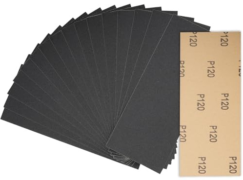 Schleifpapier 120 Körnung 30 Stück Trocken nassschleifpapier,sandpapier für holz/glas/auto/metall/Holzmöbel/lack, 23 x 9 cm Schmirgelpapier