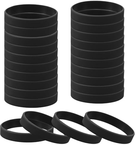 sourcing map Rubber Bracelets, Unisex Silicone Bracelet Colored Elastic Sports Wristbands for Adults Teen Sports Team Games Parties Fashion Decorations