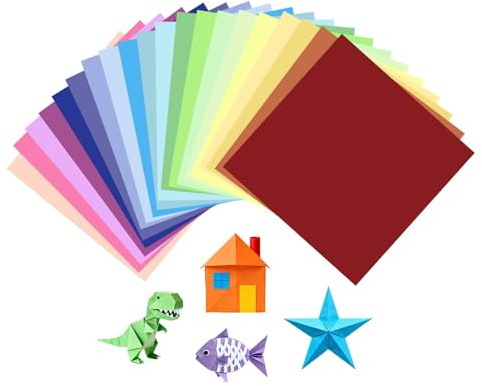 200 Hojas de Papel Origami 12x12 cm - Papel para Plegar con 20 Colores Vibrantes para Manualidades, Proyectos Escolares y Decorativos, Ideal para Principiantes y Expertos en Papiroflexia