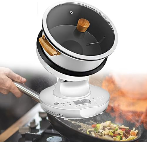 Maison connectée, Robot de Cuisine Automatique 8L - Multifonction antiadhésif pour Sauter, mijoter et bouillir - Design Portable à 360°