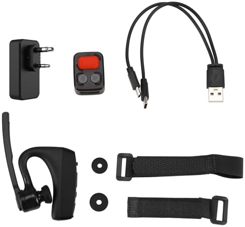 Uikdjgu Écouteur Bluetooth Talkie-Walkie avec Adaptateur de Prise K Télécommande PTT sans Fil pour Hôtel-Restaurant