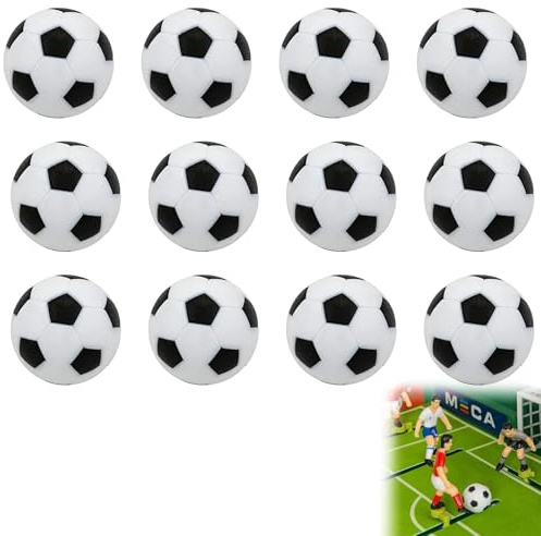 LEIIERUY 12 Stück Tischkicker Bälle – 23 mm Ersatzbälle aus Harz für Tischfußball – Klassische Kickerbälle für Spielspaß & Deko