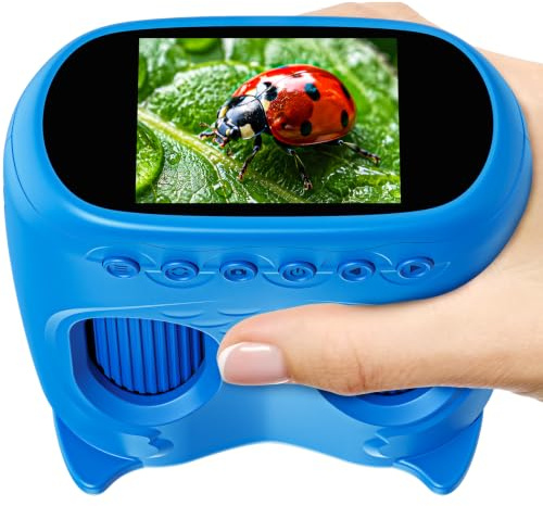 Ashfly Microscopio e telescopio 2 in 1 per bambini, microscopio tascabile portatile USB 2 in 1 da 1000x, schermo 4K da 2.0, ingrandimento 10x, telescopio per bambini, scienza all'aperto
