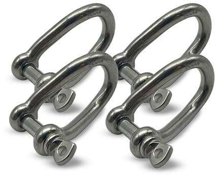 DOJA Barcelona Grillete Girado para Cable Robusto - M10 - Pack 4 - para Cadena y Cable, Grillete Trenzado Versátil y Robusto, Grillete Redondo Girado con Flexibilidad y Estabilidad