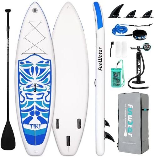 FunWater Inflatable Stand Up Paddle Board with Beginners SUP Accessories