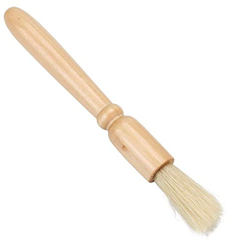 Coffee Grinder Cleaning Brush + Coffee Brush Wood Handle & Natural Bristles Pastry Brush