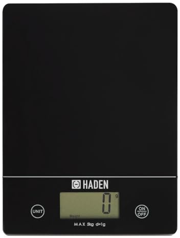 Haden 5kg Digital Kitchen Scales Tempered Glass Black