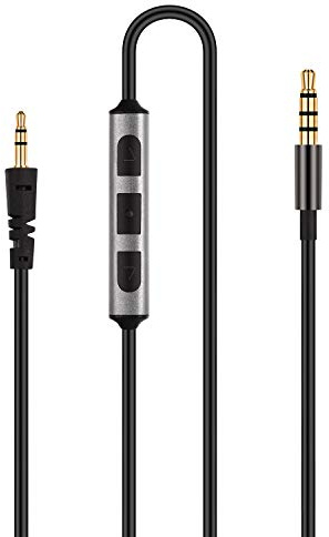 HanSnby Câble audio de rechange – Compatible avec Bowers & Wilkins P5, P5 S2, casque sans fil et certifié et Samsung Galaxy Huawei Android avec micro intégré et contrôle du volume à distance