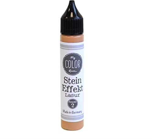 My COLOR Room Barniz efecto piedra (marrón claro, 28 ml), aspecto de piedra, resistente a la intemperie, efecto de color para decoración interior y exterior, resistente a la intemperie, fabricado en