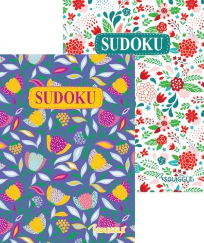 Squiggle A5 Travel Size Floral Sudoku Puzzle Books – Set of 2