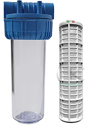 WK Kit conteneur de filtration d'eau | Fixations 3/4 | Avec cartouche en nylon 10 lavable et réutilisable,