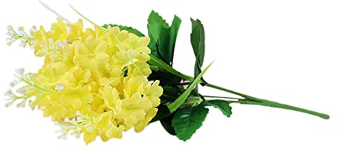 ECYC Ltd Bouquet de fleurs de jacinthe artificielles de 35 cm, fleurs de jacinthe en soie avec tige pour décoration de maison, bureau, mariage, jaune