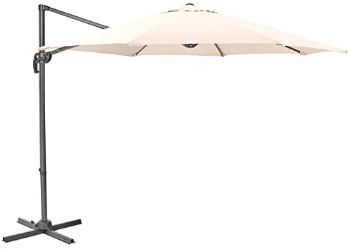 SVITA AREA Sonnenschirm Ampelschirm UV50+ Garten Terrasse Outdoor 360° Schirm Aluminium drehbar kippbar Gartenschirm Gartenmöbel Beige