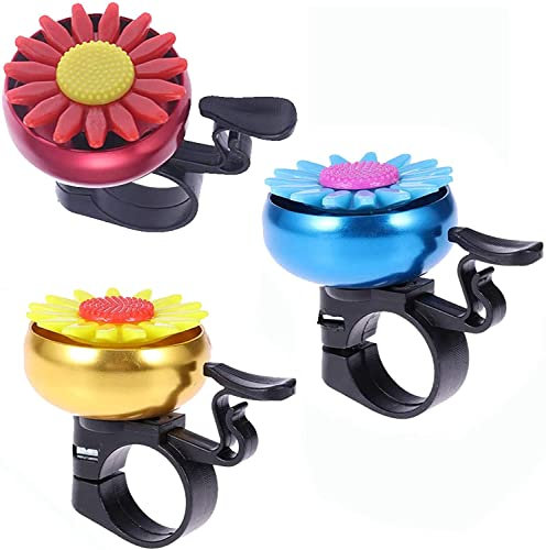 LATRAT 3PCS Ciclismo Campanello Campanello Campanello Fiore Della Bici Campanello Di Bici Tonalità Forte Utilizzato Su Strade E Montagne (Rosso Giallo Blu)