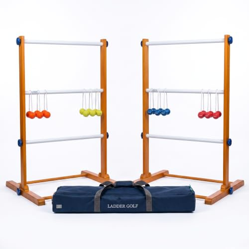 DOCTOR SPORT Leitergolfspiel mit 2 Leitern | Wurfspiel komplett mit Bällen und Tragetasche, mit 2er- oder 4er-Sets weicher und Harter Bolas, offizielles Spiel für Profis