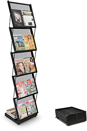 BPT Faltbare prospektständer & Displays Zeitschriftenständer Büroregale Katalog Literaturständer mit Rädern Für Büros und Messen
