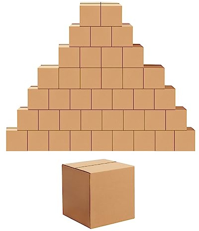 Edenseelake 40 Pack 6x6x6 inches Shipping Boxes Small Cardboard Boxes for Packing, Moving, Mailing, Brown