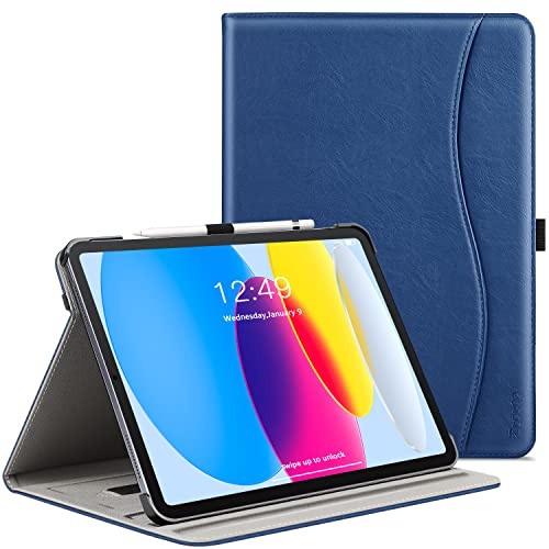 ZtotopCases Case for iPad (A16) 11th/10th Generation, Blue | PU Leather, Auto Wake/Sleep, Multi-Angle Stand, with Pencil Holder/Card Slot,for iPad 11th Gen 11'' 2025/10th Gen 10.9'' 2022