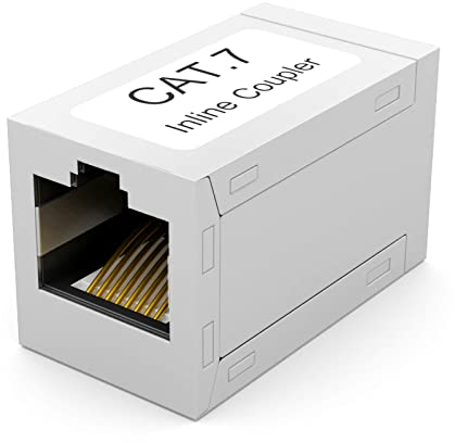 HB-DIGITAL 1x RJ45 LAN Kupplung CAT 7 Ethernet Netzwerk Verbinder Kabel Verlängerung für Netzwerkkabel, Patchkabel Adapter bis zu 10-Gigabit geschirmtes Doppelbuchse