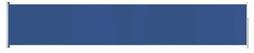 vidaXL Toldo Lateral Retráctil de Jardín Patio Separador Terraza Balcón Pantalla Solar Viento Enrollable Automático Azul 117x600 cm