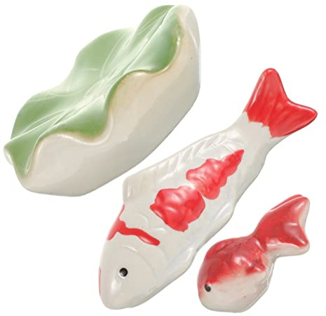 Yardwe Ornement Flottant Aquarium Céramique Lot de 3 Boules Flottantes Poisson Rouge Décoration Miniature pour Maison Table à Thé Bain d'oiseaux Bassin à Fleurs Accessoires Décoratifs pour Aquariums