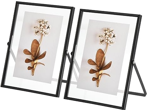 sourcing map Home Picture Frames, 6x8inch Classic Collection Simple Designed Photo Frame with High Definition Glass for Wall Mount and Table Top Display, Black