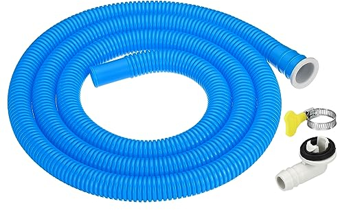 PATIKIL 5ft Air Conditioner Drain Kit, Universal Drain Connector AC Drain Hose with Clamp for Mini-Split Window AC Unit Faucet, Blue