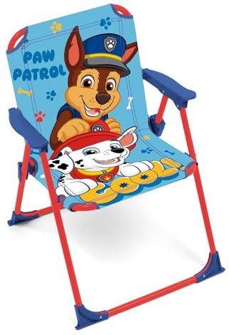 ARDITEX Silla Plegable con Brazos de Chase y Marshall de la Patrulla Canina - 38x32x53cm - Adecuado para jardín, Camping, Playa o montaña - Ideal para niños y niñas.
