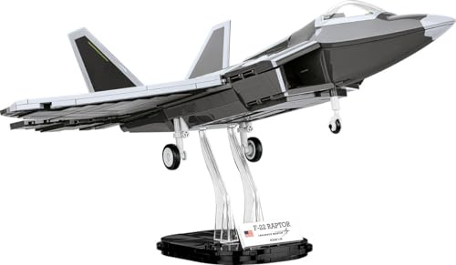 COBI LOCKHEED® F-22® Raptor®, Maßstab 1:48, 695 Teile, 1 Pilotenfigur | Bedruckt (Pad Printed), Cockpit zum Öffnen, Waffenschacht, abnehmbares Fahrwerk, Ständer, Hergestellt in der EU, ab 9 Jahren