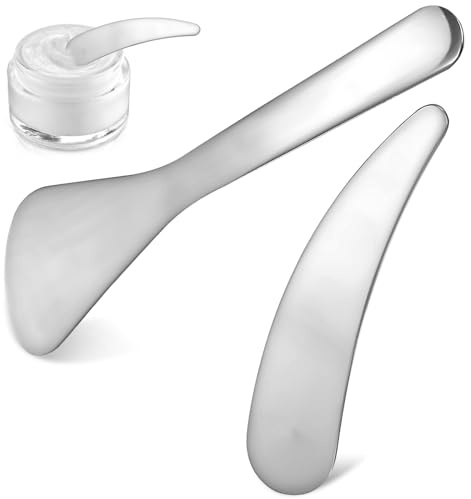 2pcs Eye Cream Facial Cream Scoop, Facial Spatula Makeup Skin Care Beauty Facial Tools, DIY Cream Mixing and Sampling Tool, Reusable Scoop for Facial Cream Moisturizer Lotion