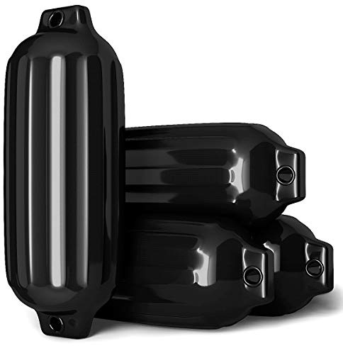 HOMASIS 4er Set Bootsfender mit 2 Augen, Langfender aus PVC, Fenderset für Boote und Yachten, Fender aufblasbar