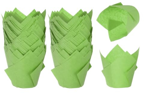 sourcing map Lot de 200 moules à muffins en papier sulfurisé pour mariage, anniversaire, festival, Noël, vert