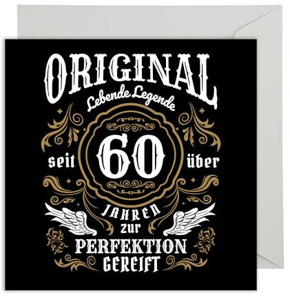 WBdesignz XXL Geburtstags Karte mit Umschlag - “Oldshool 60” (XXL 22cm x 22cm)