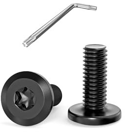 Dayalo 20 Stück M4 x 10 Schrauben, Flachkopfschrauben, Torx Schrauben, Edelstahl A2 V2A Vollgewinde, Schwarzes Oxid, mit Torx Schlüssel