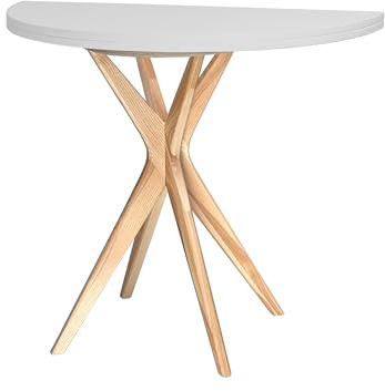 Ragaba Table Ronde Demi Lune Extensible 100cm Gris Oerle